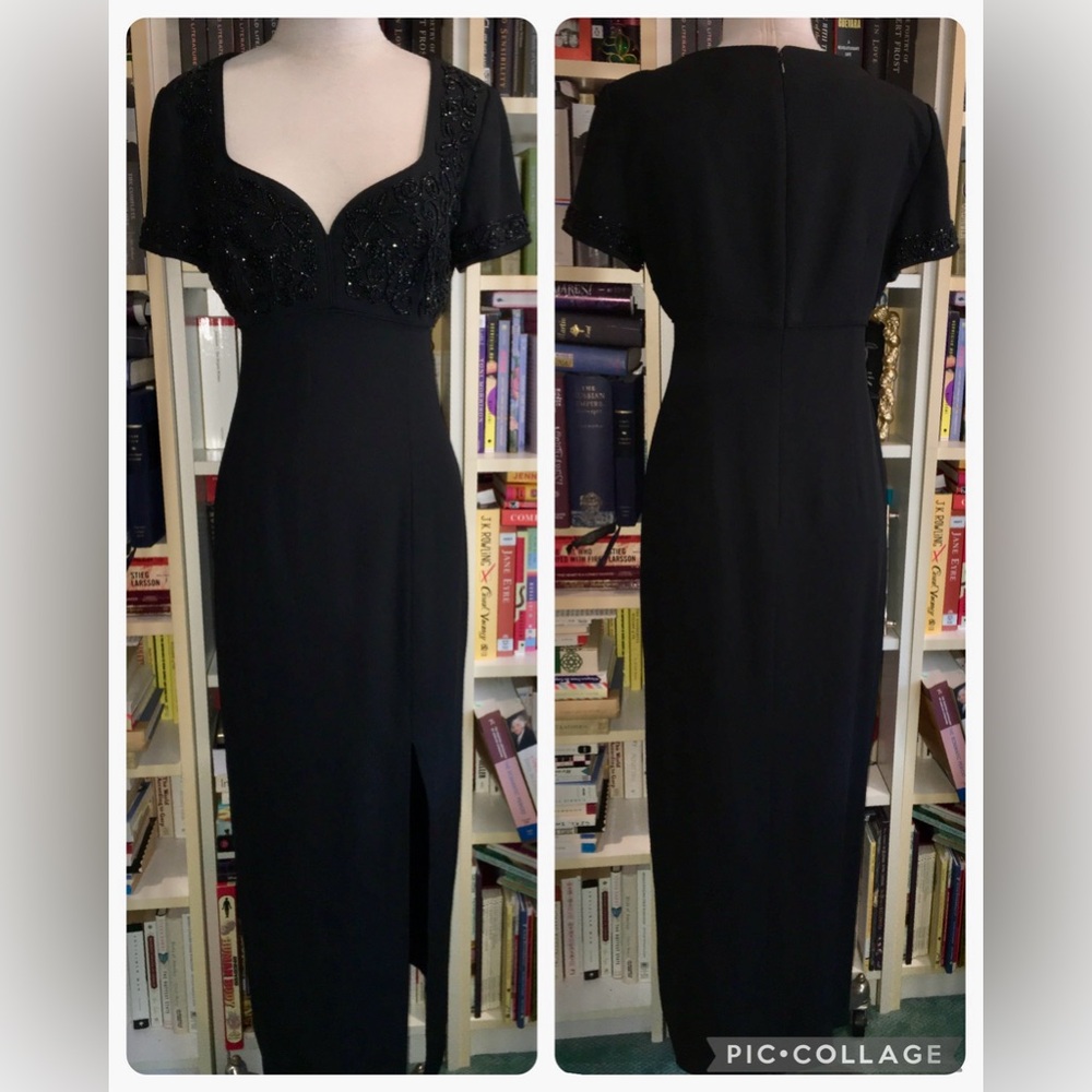 Liz Claiborne Night Black Beaded Dress